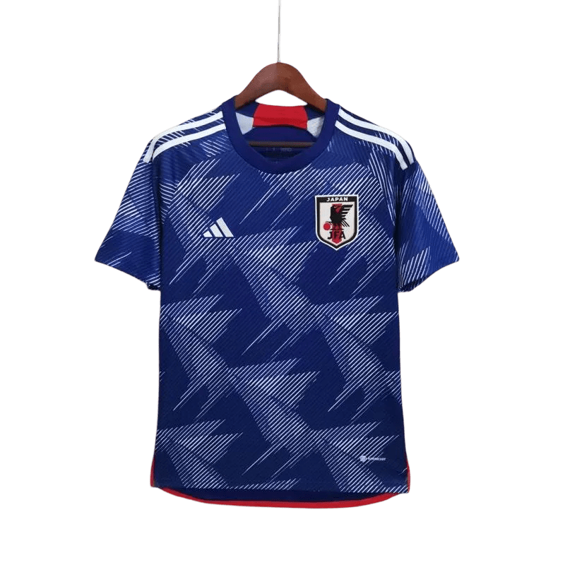 Japan 2022 world cup jersey home fan version featuring geometric line pattern design from historic Qatar tournament campaign