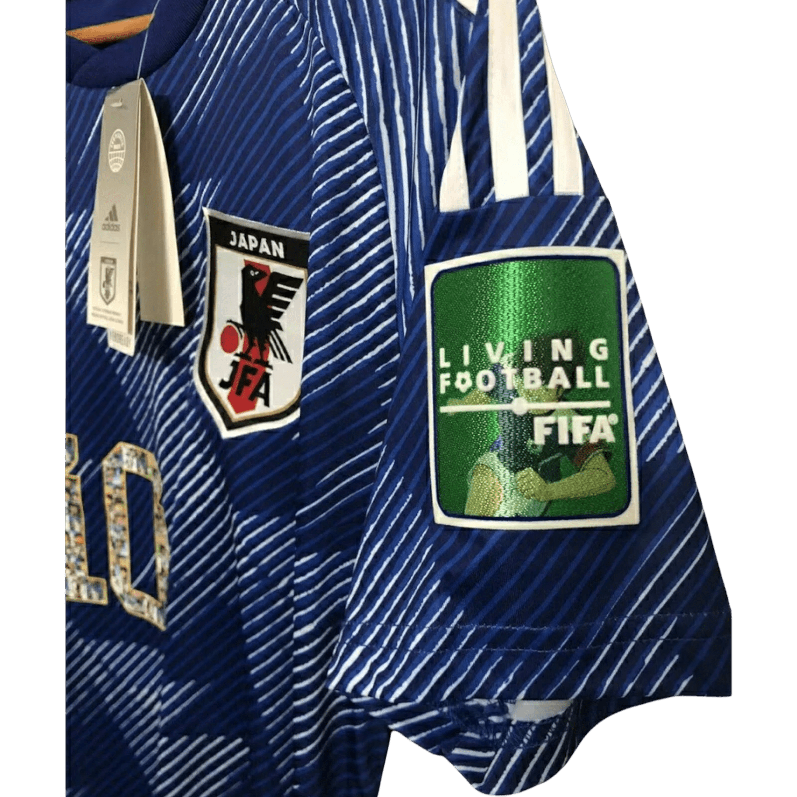 Authentic Captain Tsubasa Blue jersey with Japan football identity, number 10 legend, and premium anime jersey construction