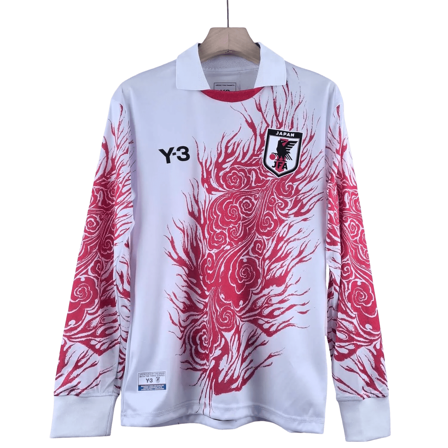 Japan Y-3 jersey 2025 long sleeve white yohji yamamoto rose flame design paris fashion week culturewear NIPPONKITS Store