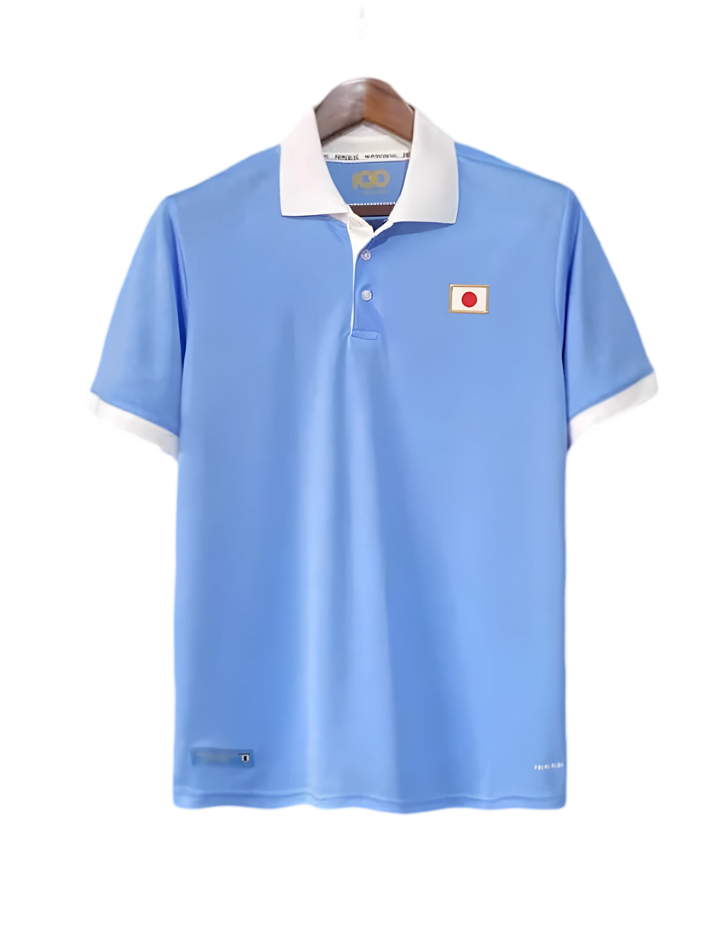 Japan Retro Jersey blue vintage design white collar Japan Soccer Jersey classic heritage front view