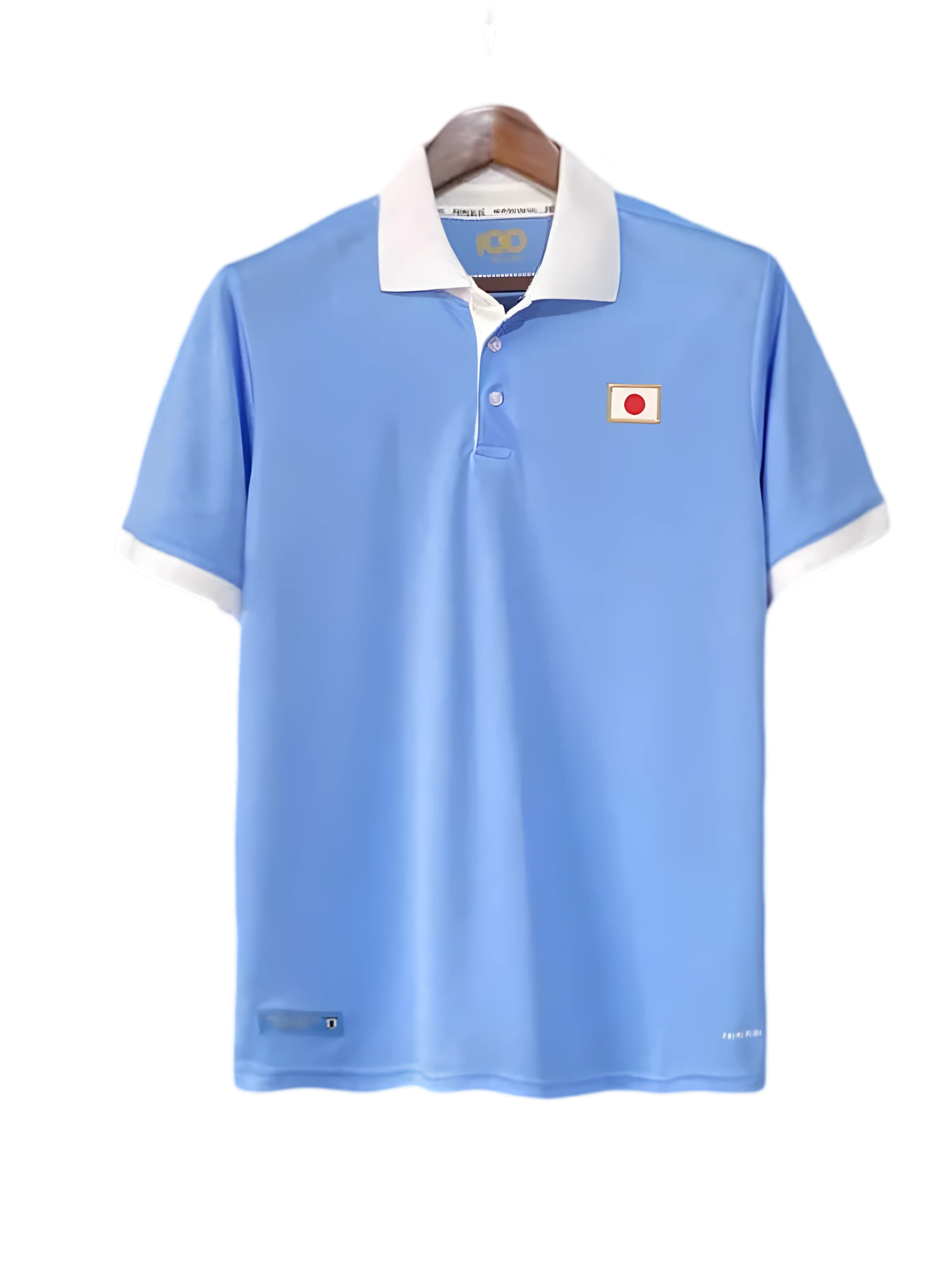 Japan Retro Jersey blue vintage design white collar Japan Soccer Jersey classic heritage front view