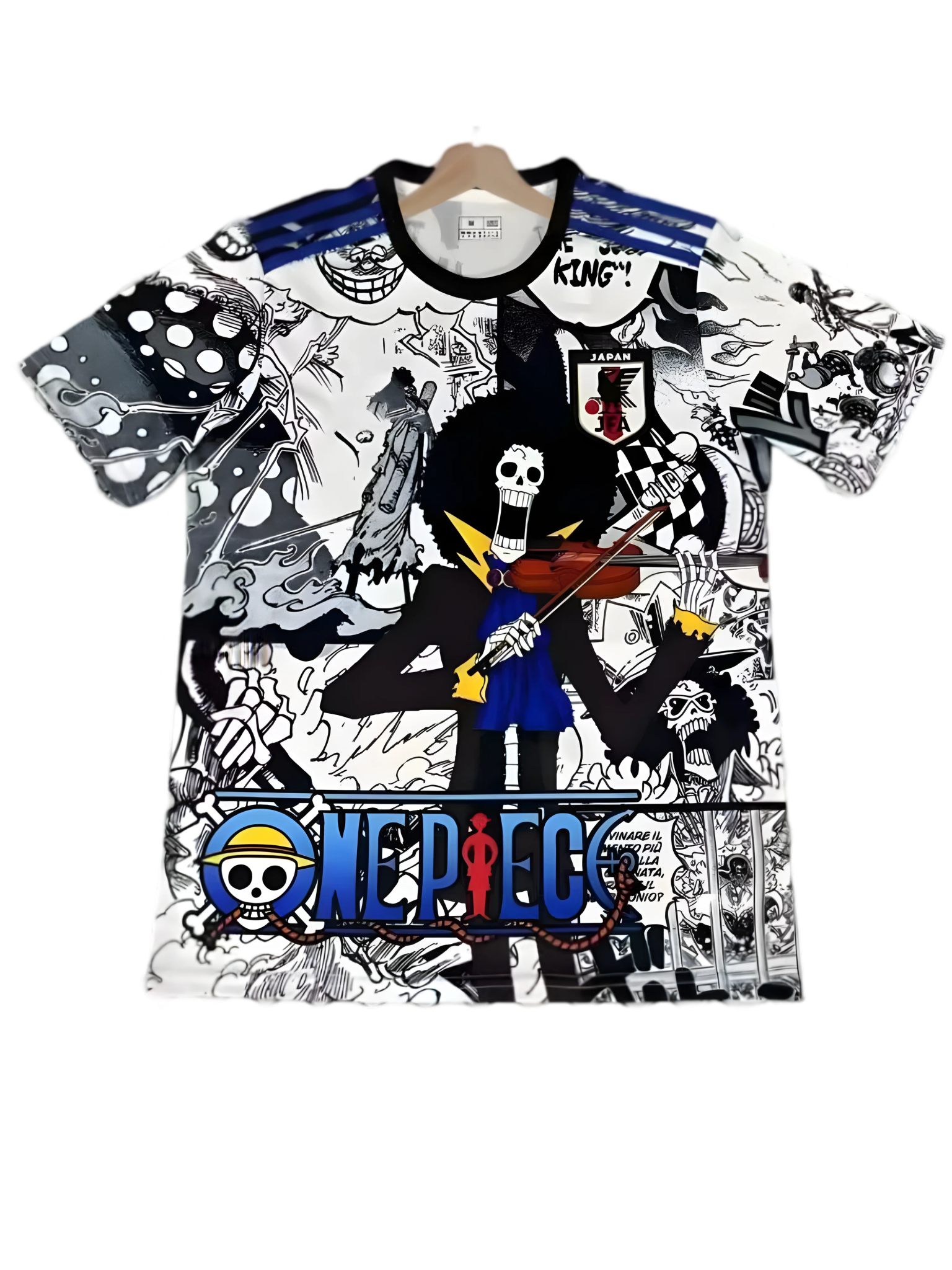 Brook Jersey with Soul King character design and comprehensive manga collage background storytelling