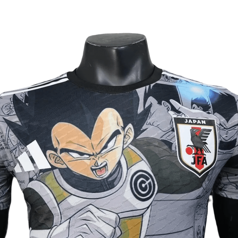 Vegeta Saiyan armor shirt with classic battle gear design surrounded by authentic Dragon Ball manga panels