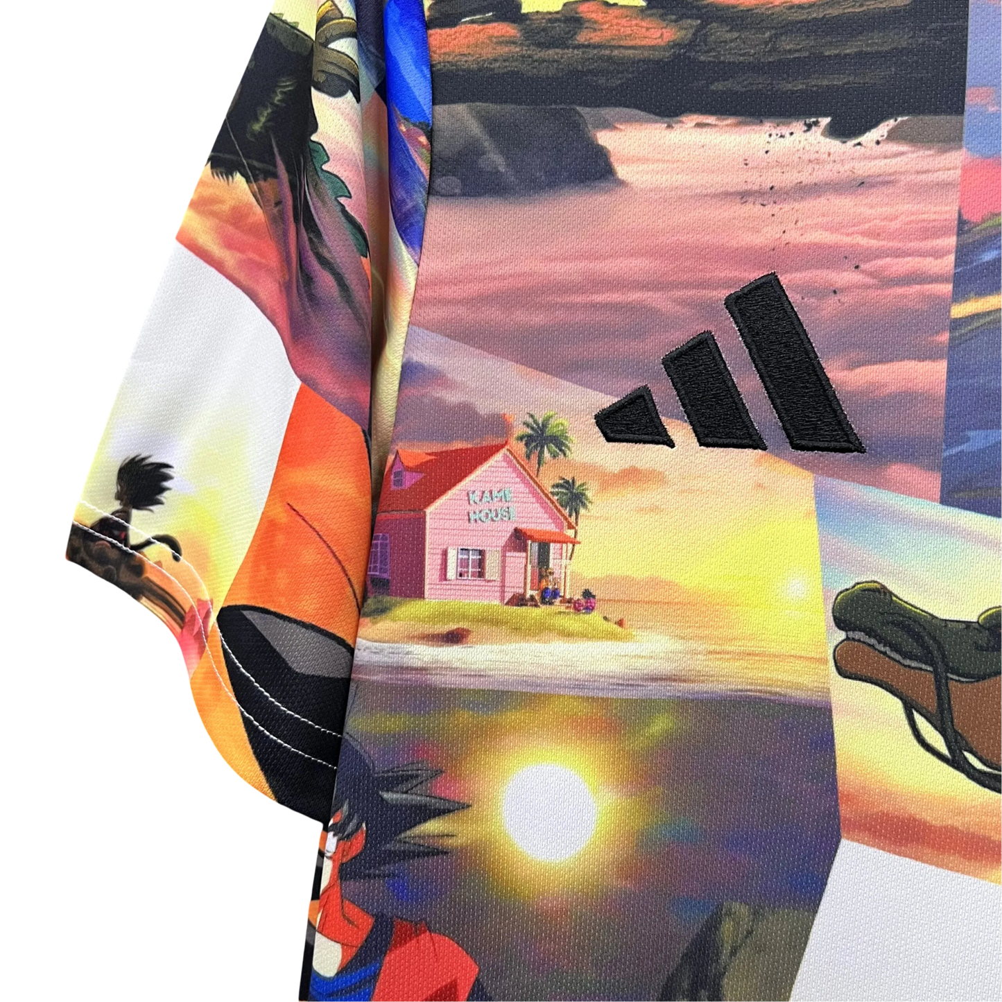 Premium Goku special edition jersey showcasing comprehensive series collage with authentic JFA branding