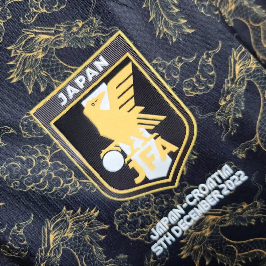 Japan football kit black and gold with dragon – NipponKits