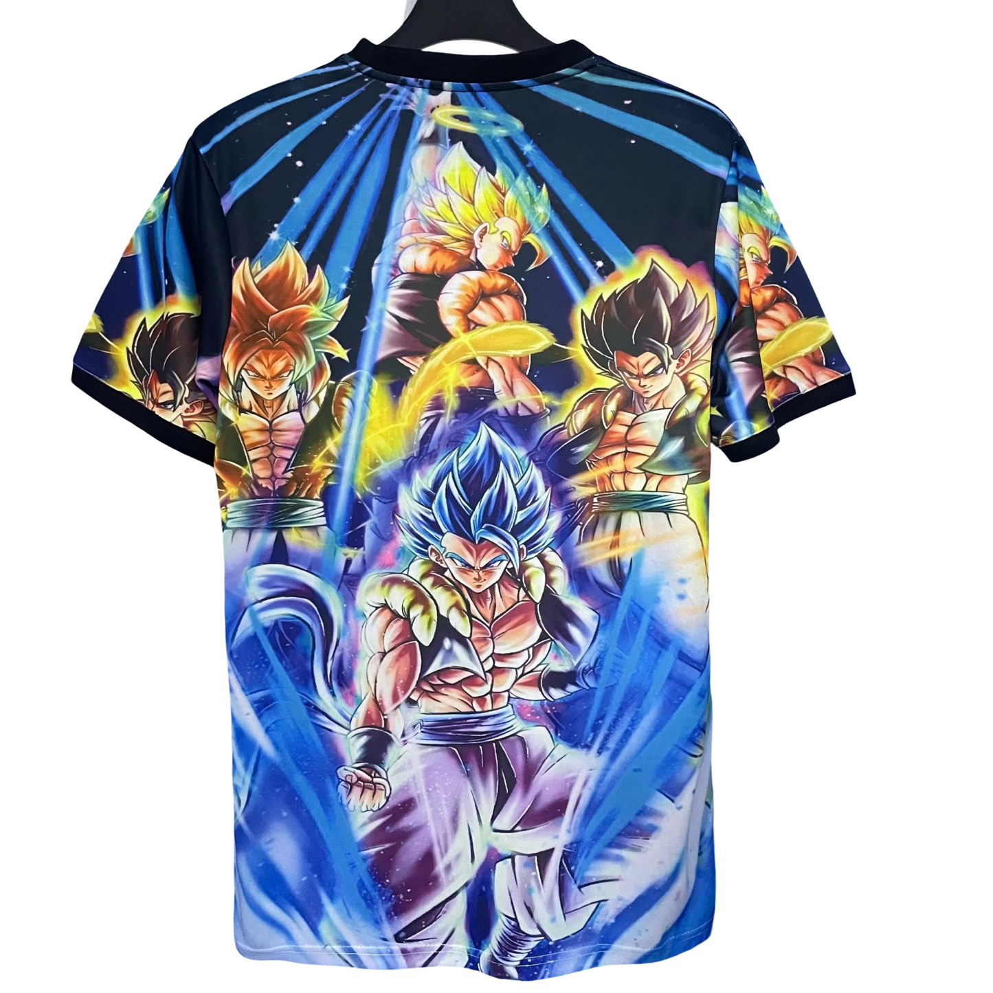Goku MUI Dragon Ball design on Japan anime football jersey – cosmic blue and purple tones