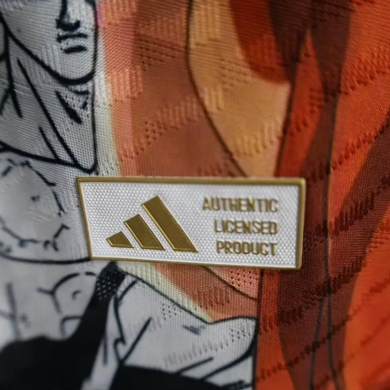 Goku Ultra Instinct soccer shirt with authentic manga storytelling and JFA logo placement