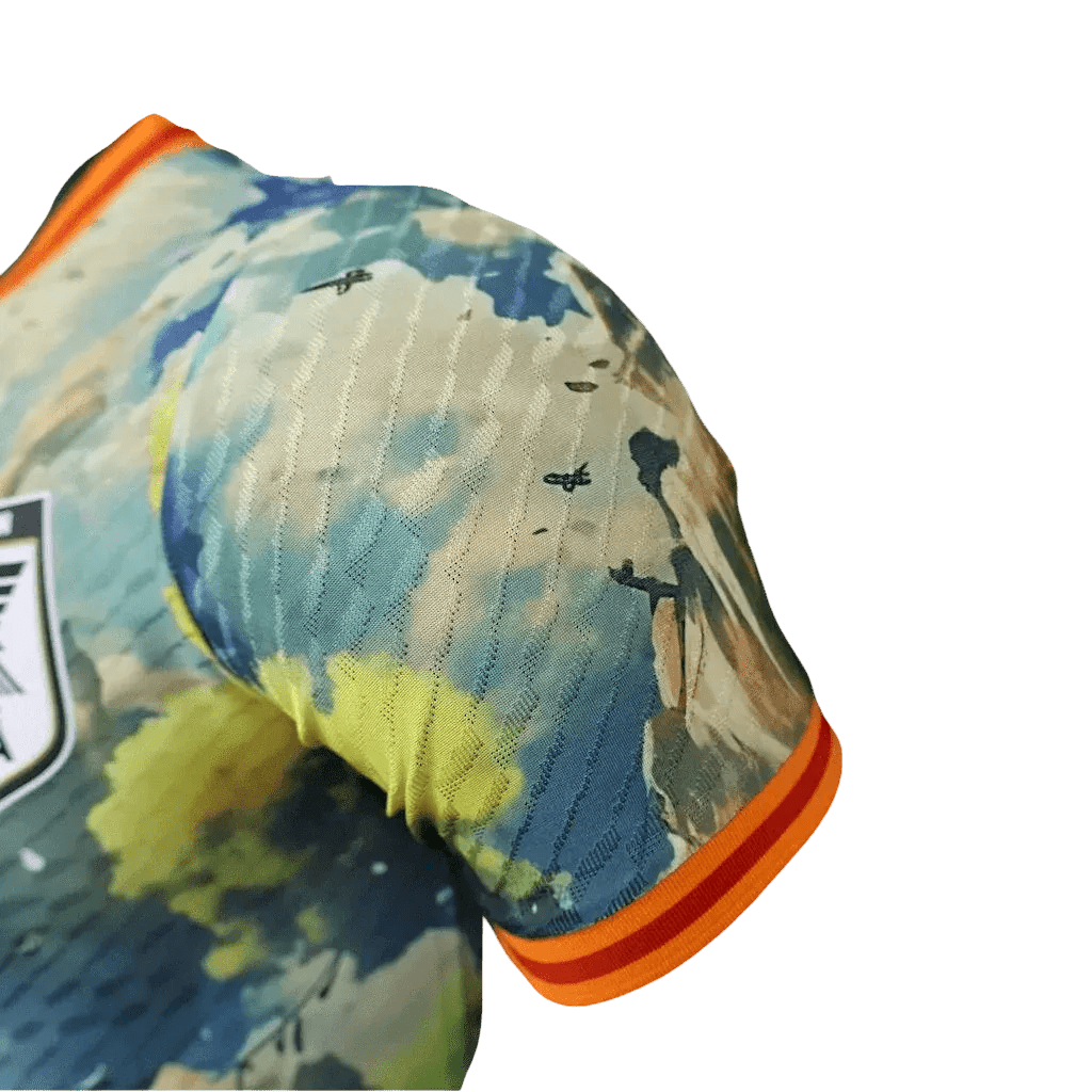 One Piece manga t shirt showing Luffy straw hat captain with artistic watercolor background