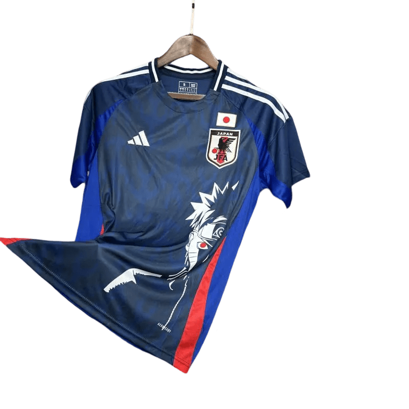 Japan jersey showcasing Naruto with impossible Uchiha powers through blue color manipulation and red eye visualization