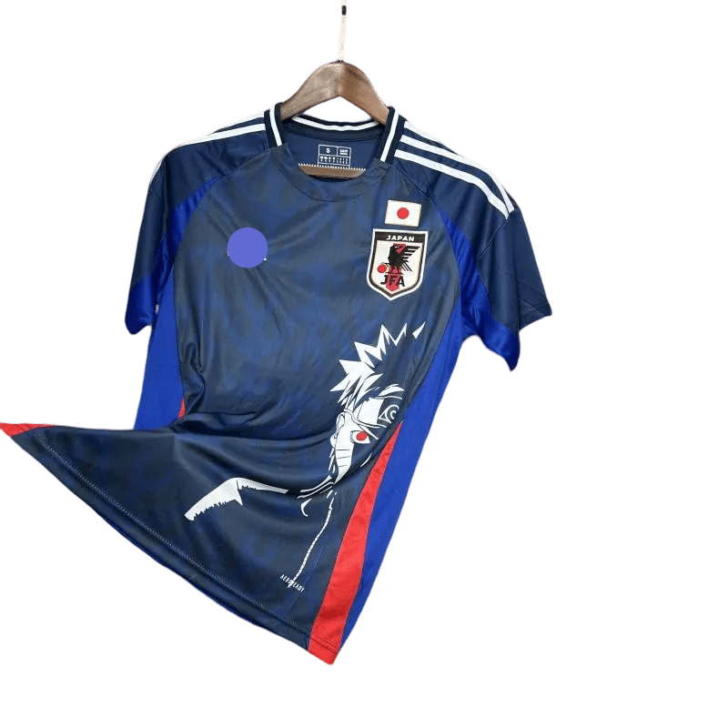Japan jersey showcasing Naruto with impossible Uchiha powers through blue color manipulation and red eye visualization