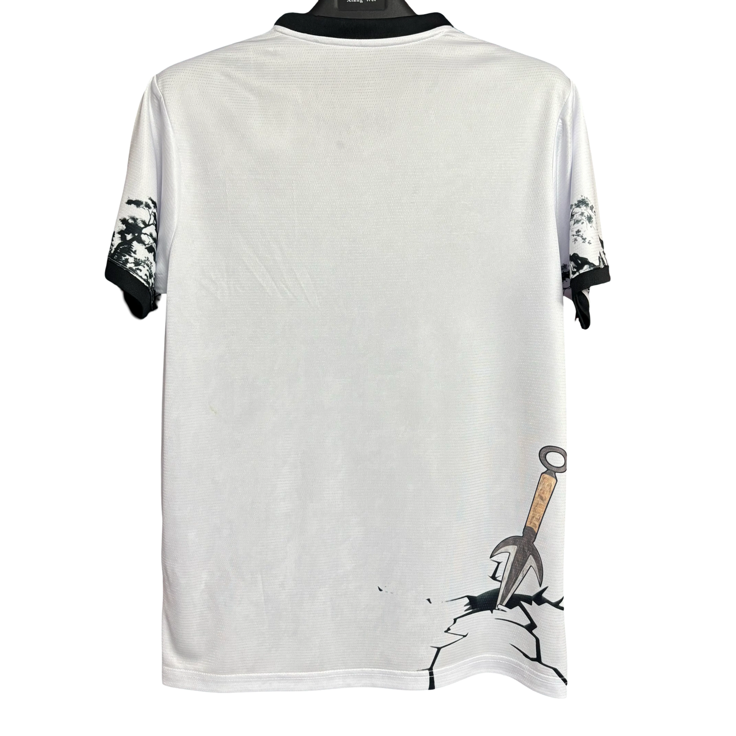 Japan anime soccer jersey naruto minato landscape pagoda back view white