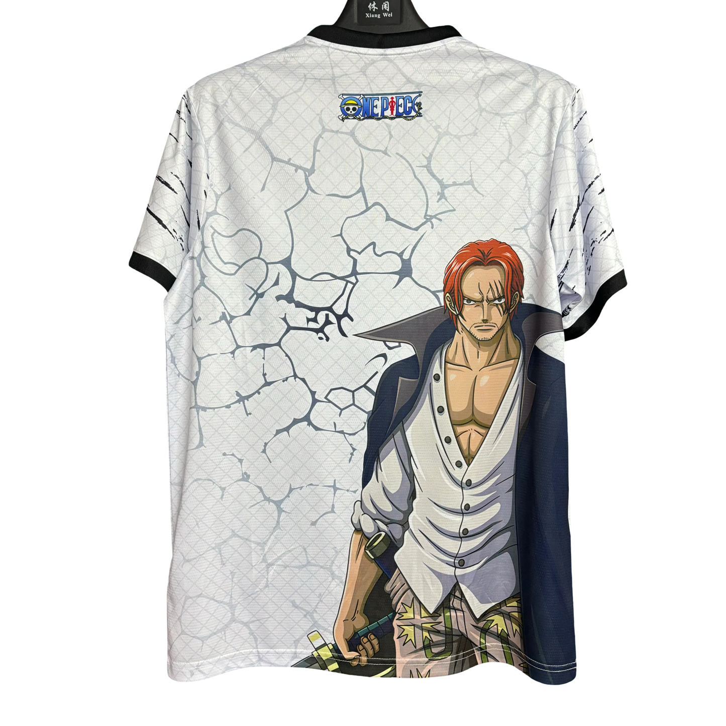 Japan one piece shanks emperor football jersey red-haired pirate captain back