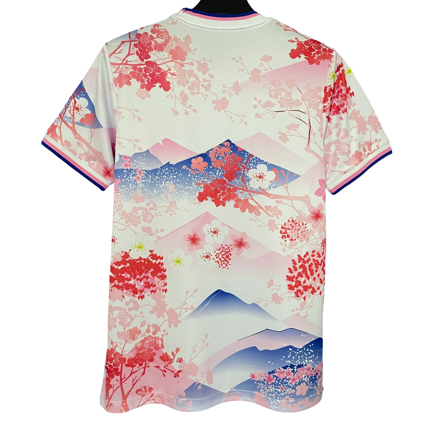 Japan football shirt inspired by Mount Fuji and sakura design