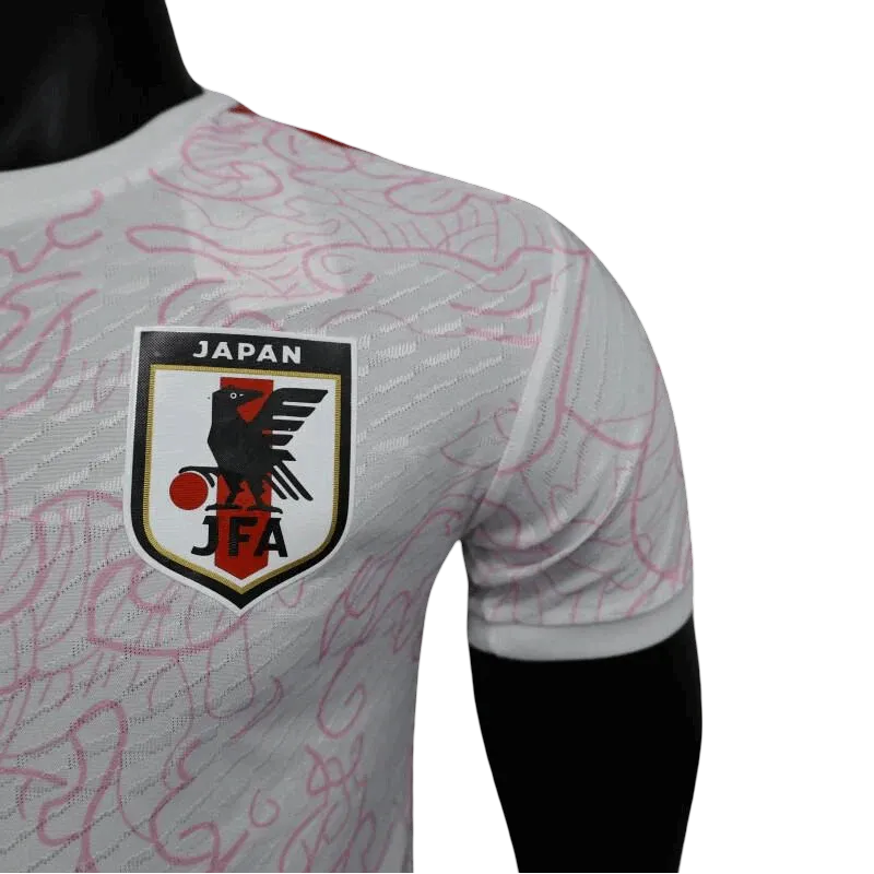 White JFA crest on pink Japan jersey – NipponKits