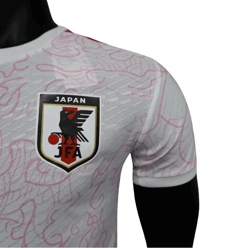 White JFA crest on pink Japan jersey – NipponKits
