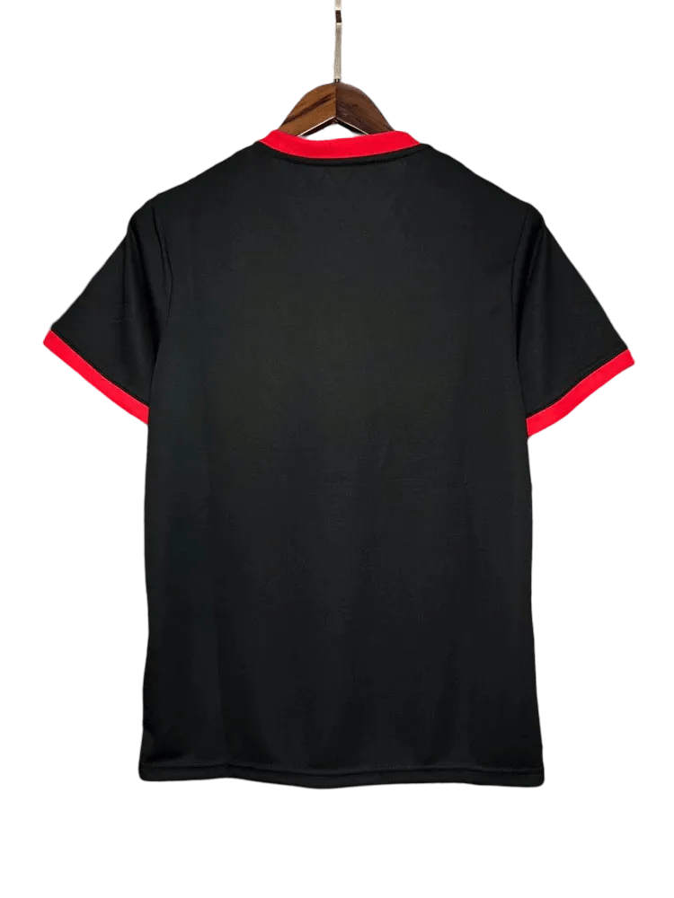 Goku Black shirt featuring villain transformation artwork in red and black soccer jersey design