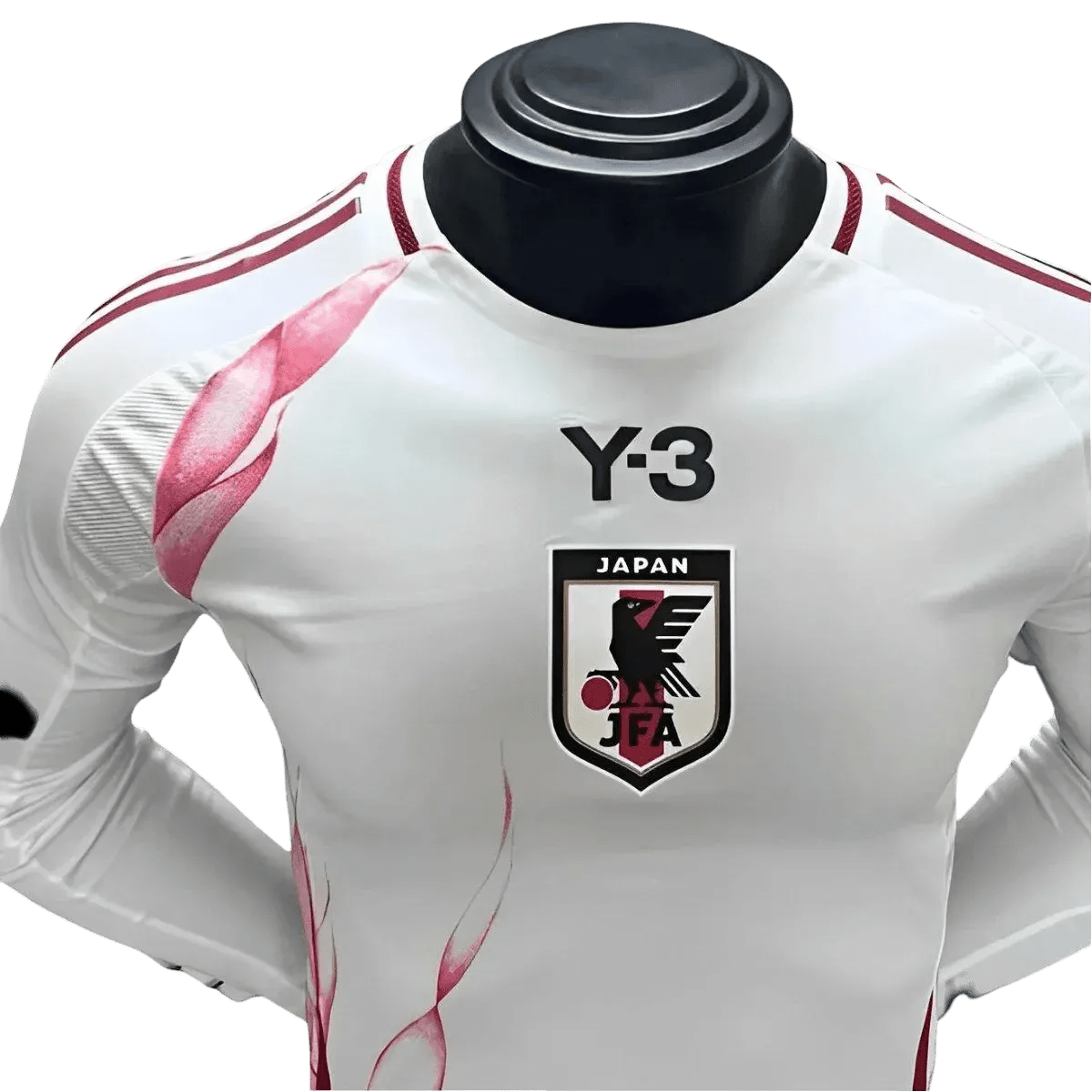 White Japan football jersey with red sash – NipponKits