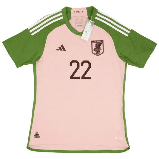 Japan x nigo pink football jersey green details streetwear collaboration number 22 NIPPONKITS Store