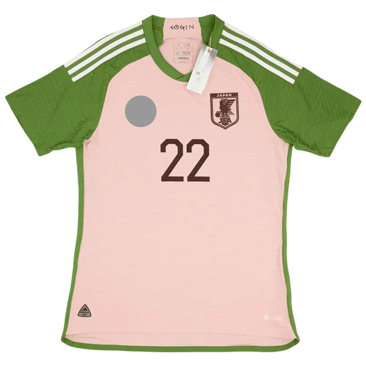 Japan x nigo pink football jersey green details streetwear collaboration number 22 NIPPONKITS Store