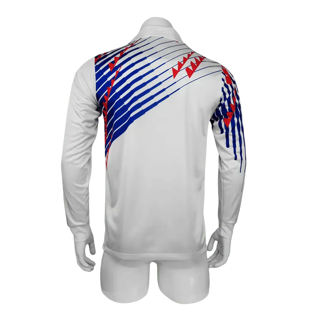 Asics japan 1994 retro away white jersey long sleeve authentic branding detail
