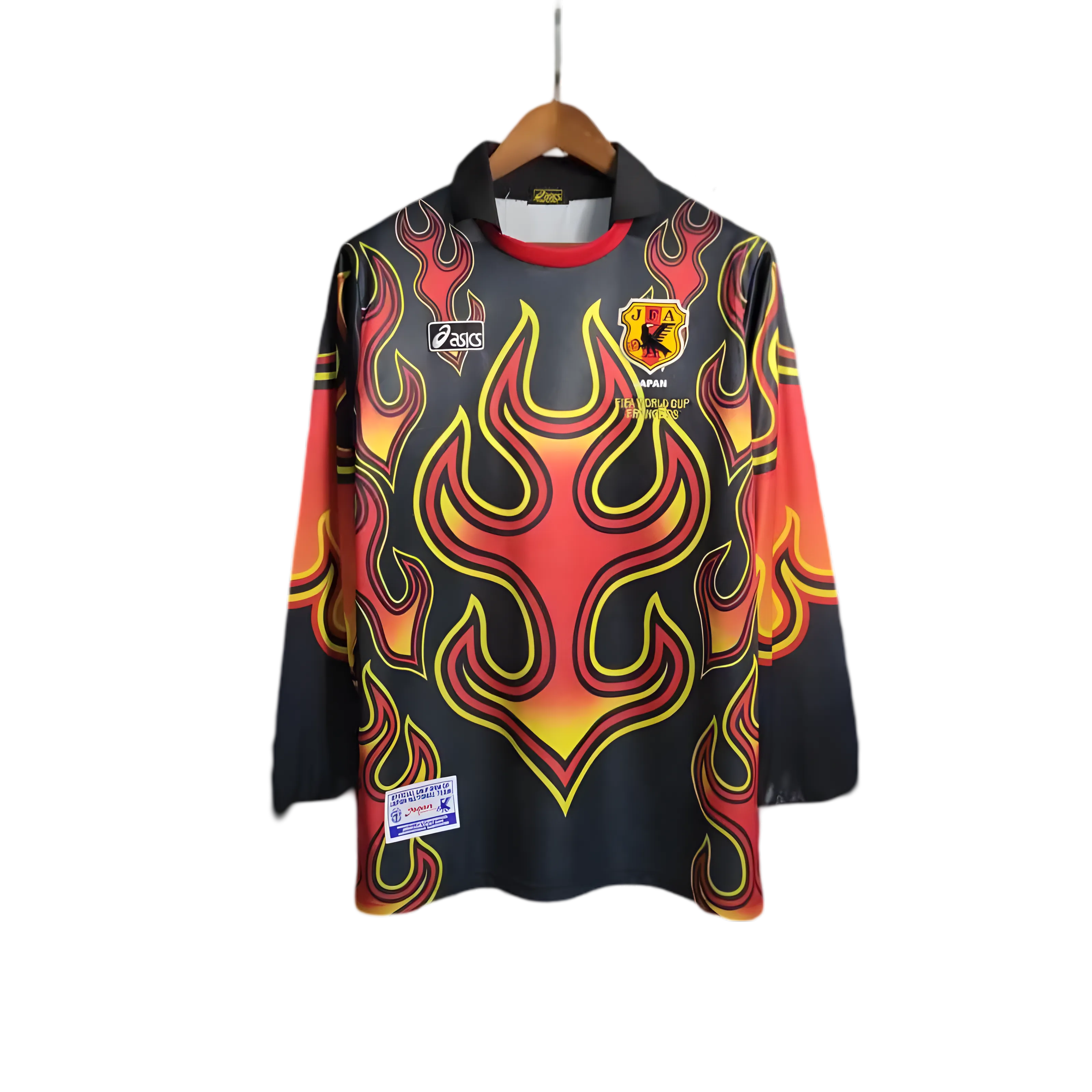 1998 Japan Goalkeeper Red Flame Jersey front view – NipponKits
