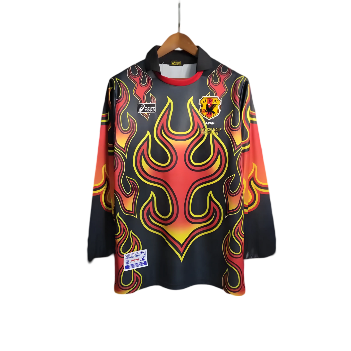 1998 Japan Goalkeeper Red Flame Jersey front view – NipponKits