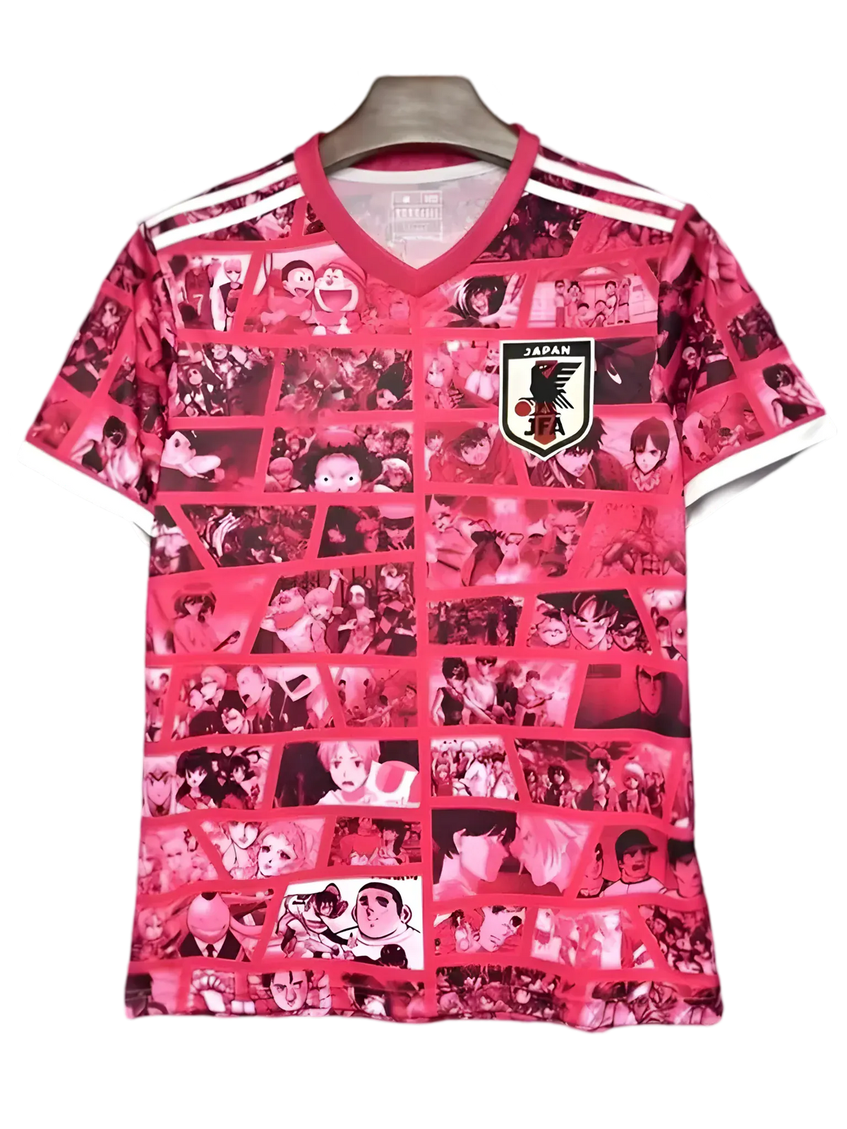 Japan anime cartoon jersey red pop culture characters mosaic football design NIPPONKITS Store