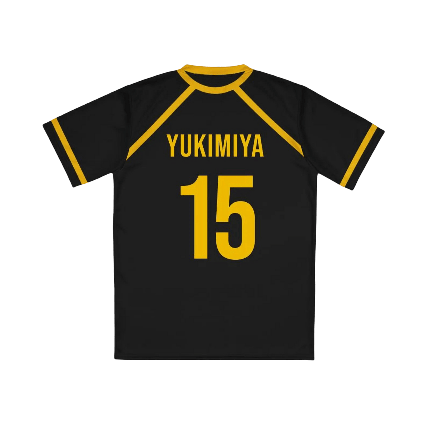 Bastard Munchen jersey Blue Lock  with yellow accents and 'YUKIMIYA' and number '15' on a black background