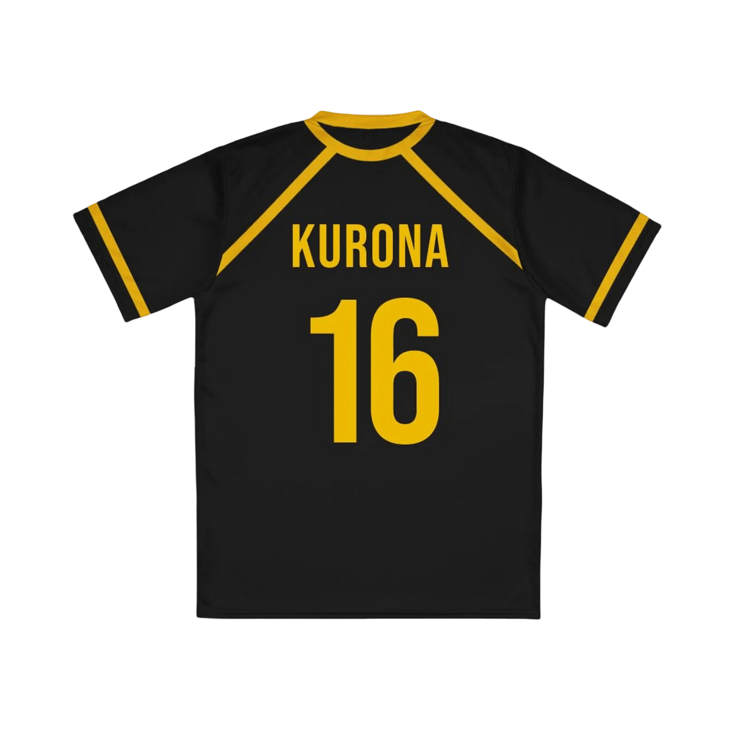 Bastard Munchen jersey Blue Lock  with yellow accents and 'KURONA' and number '16' on a black background