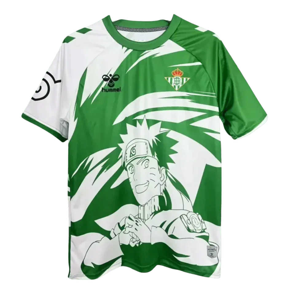 Real Betis Naruto Jersey with Spanish football heritage and anime character fusion representing cultural collaboration by NipponKits