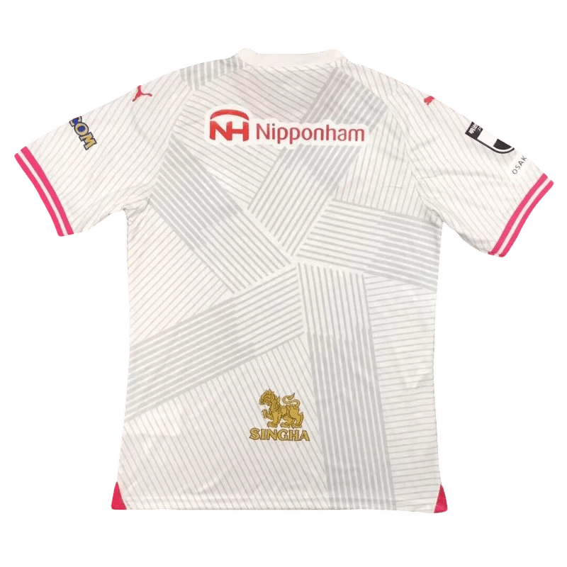 J league jersey Cerezo Osaka away white elegant design pink trim authentic