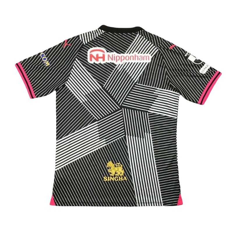 J league jersey Cerezo Osaka third black white diagonal stripes cherry blossom