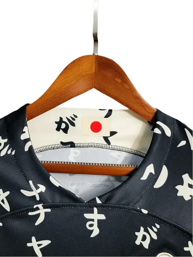 Official corinthians japanese jersey black displaying street-ready aesthetic with fade-resistant white katakana script elements