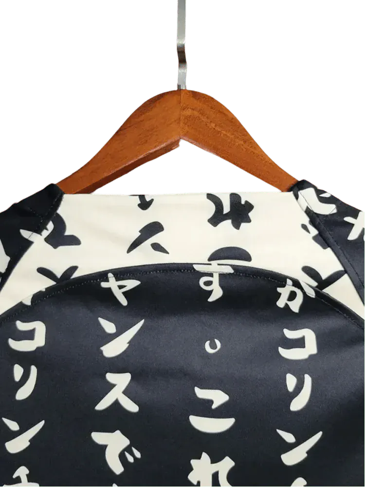 Corinthians soccer jersey black alternative featuring cultural fusion design with authentic Japanese text and club branding