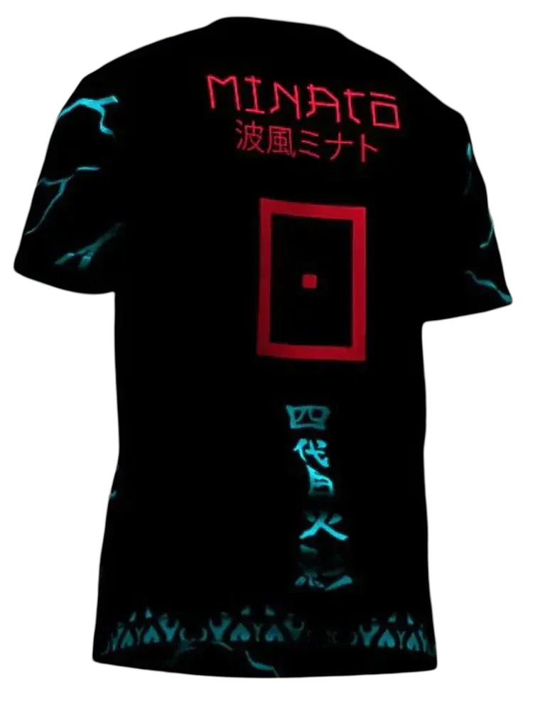 Japan jersey showcasing Naruto leadership transformation with governmental responsibility and electric energy visualization