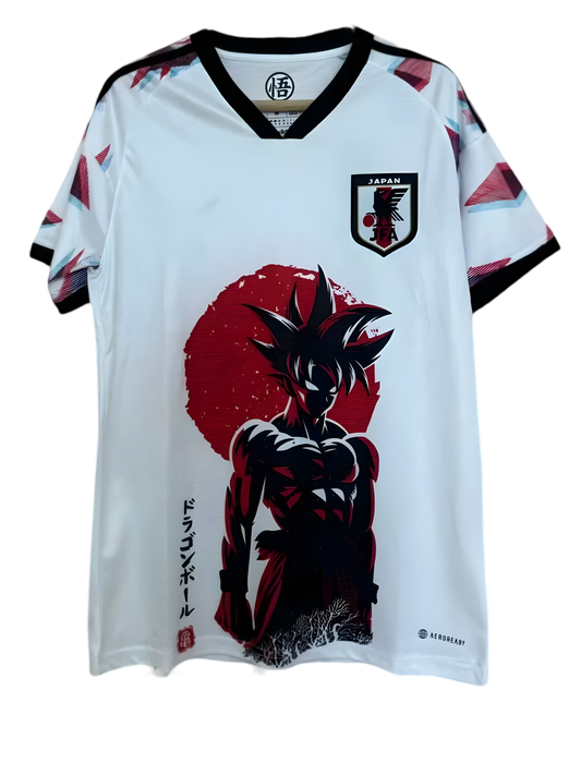Japan Goku White jersey with dramatic red circle backdrop and JFA logo by NipponKits Store