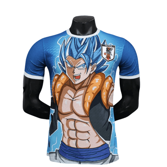 Gogeta Dragon Ball Blue Jersey with Super Saiyan Blue artwork and JFA crest