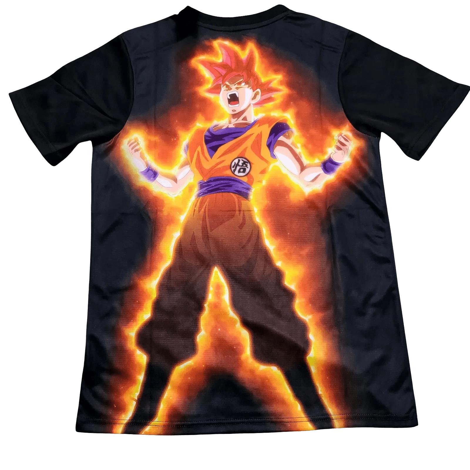 Japan Goku lightning jersey featuring orange electrical effects and storm energy across black fabric by NipponKits Store