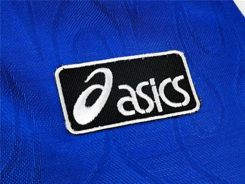 Japan long sleeve retro jersey 1996 blue home asics with official JFA crest
