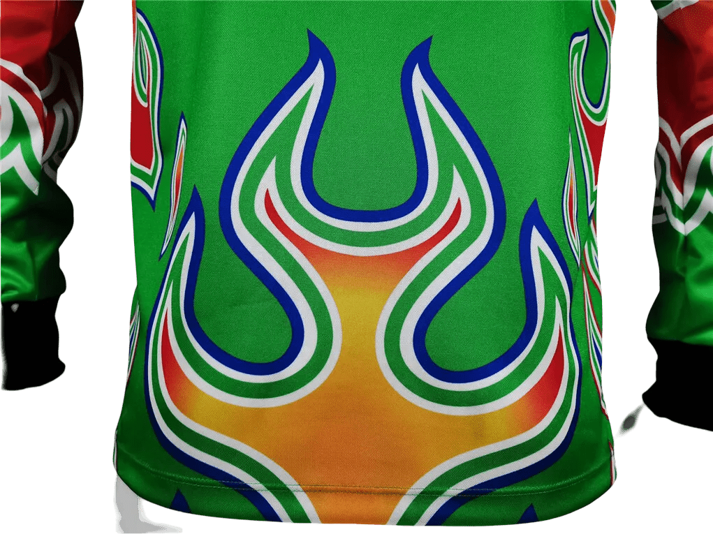 1998 FIFA World Cup japan goalkeeper kit kelly green long sleeve with red white blue geometric flames
