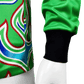 Japan world cup debut goalkeeper green long sleeve jersey 1998 asics with ornate pattern design
