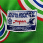 Kawaguchi era japan 1998 goalkeeper green retro long sleeve football jersey asics vintage design
