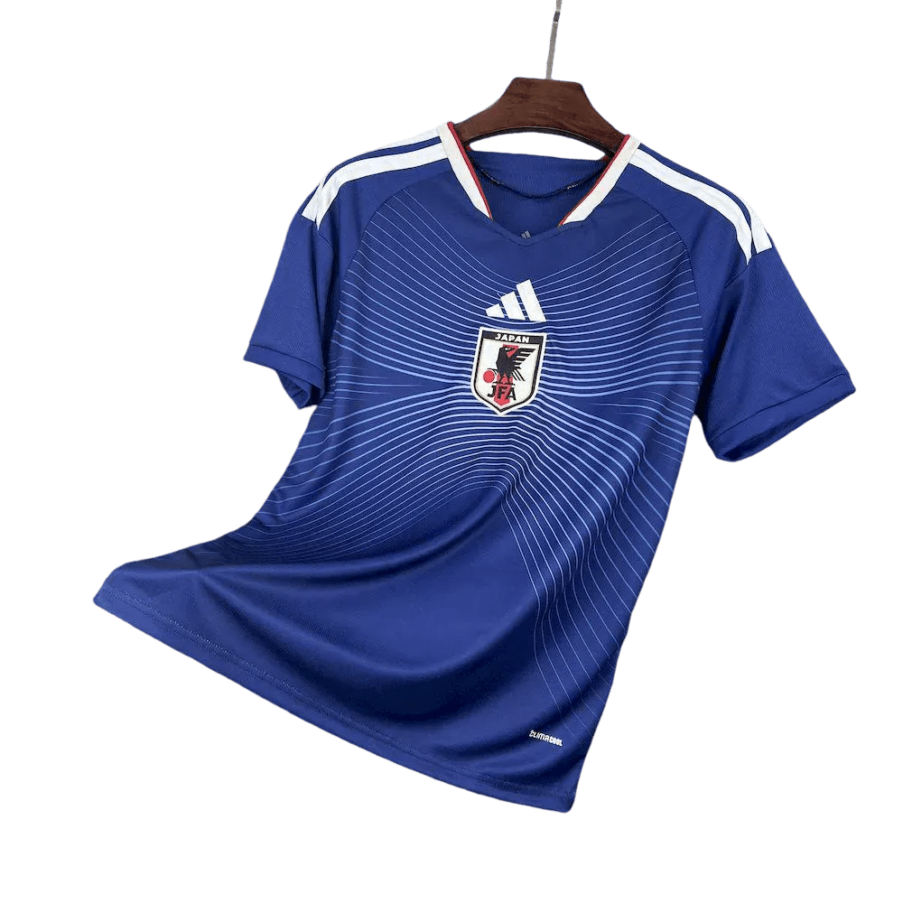 Japan 2026 home jersey fan version short sleeve - Samurai blue classic fit with wave pattern design and JFA crest