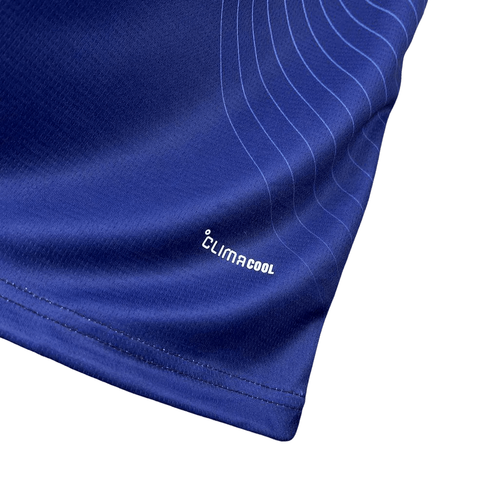 Japan national football team jersey crest and authentic wave pattern detail on Japan 2026 home fan edition collar