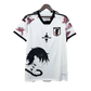 Ace White Jersey with artistic black and white portrait of Portgas D Ace and pink sleeve accents