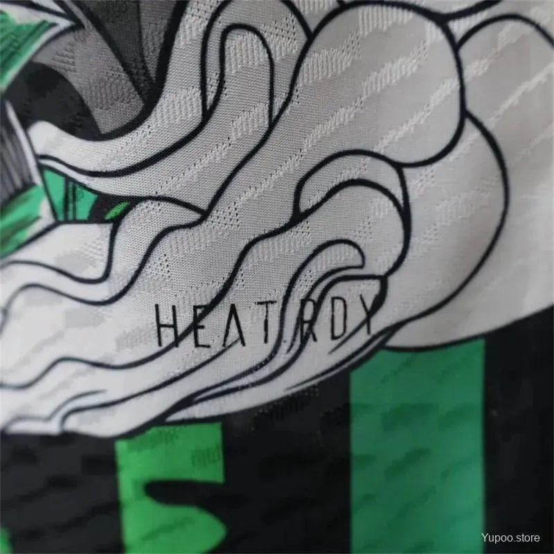 JFA crest on green artistic Japan football shirt – NipponKits