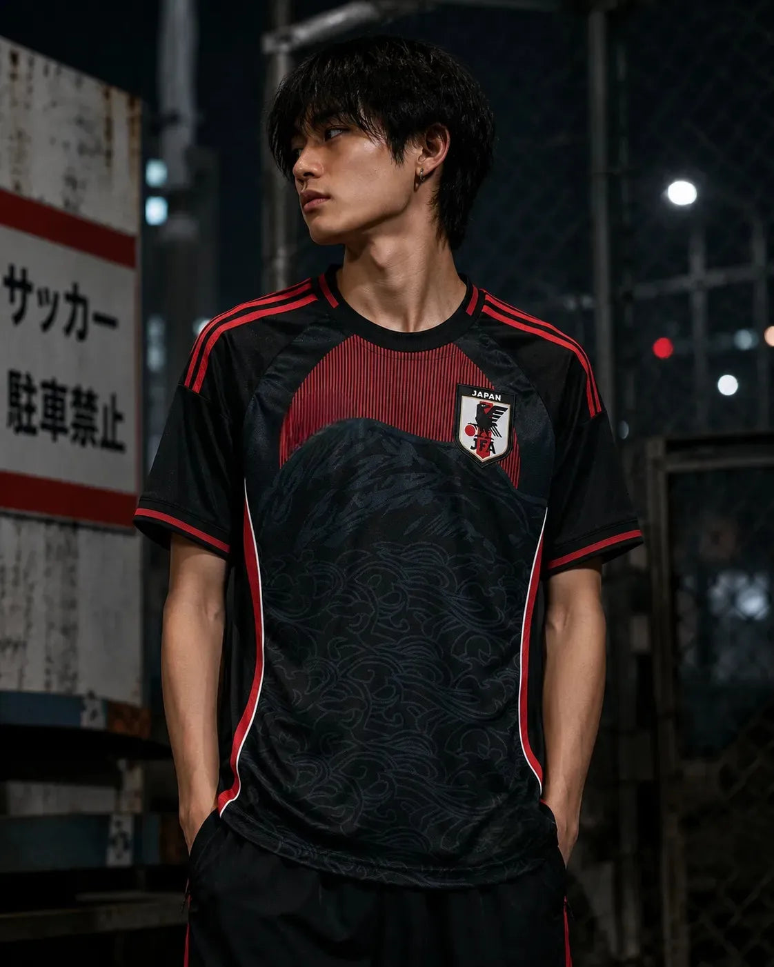 Japan Black Waves Football Jersey