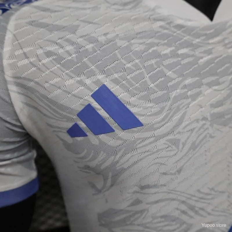 Japan Blue DRAGON White Jersey front view – NipponKits