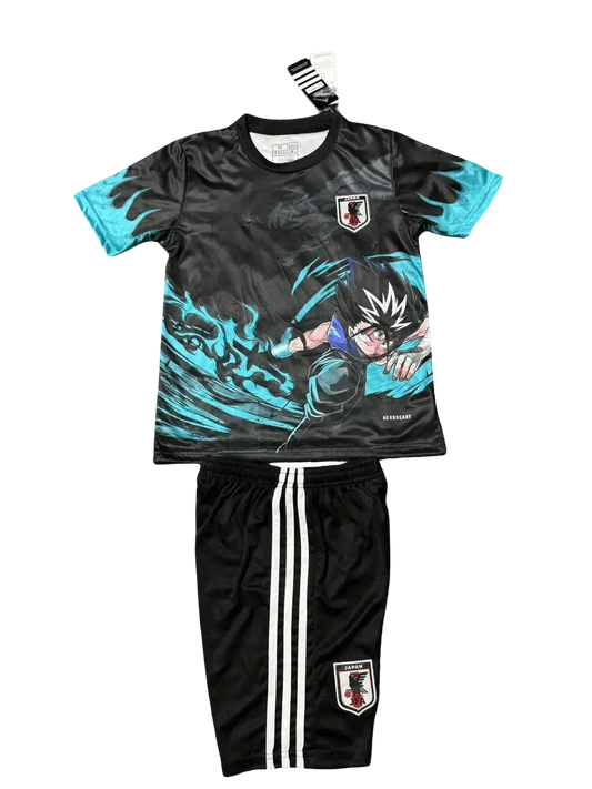 Japan Blue Flame Youth Football Kit with anime design