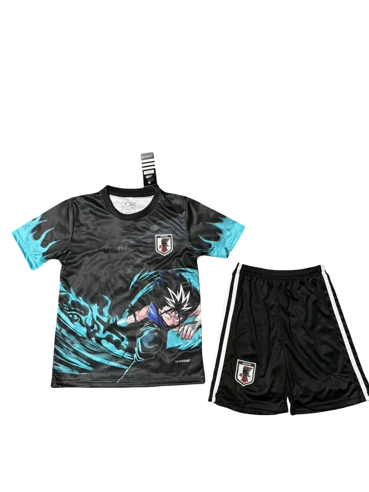 Youth football kit black and blue Japan edition